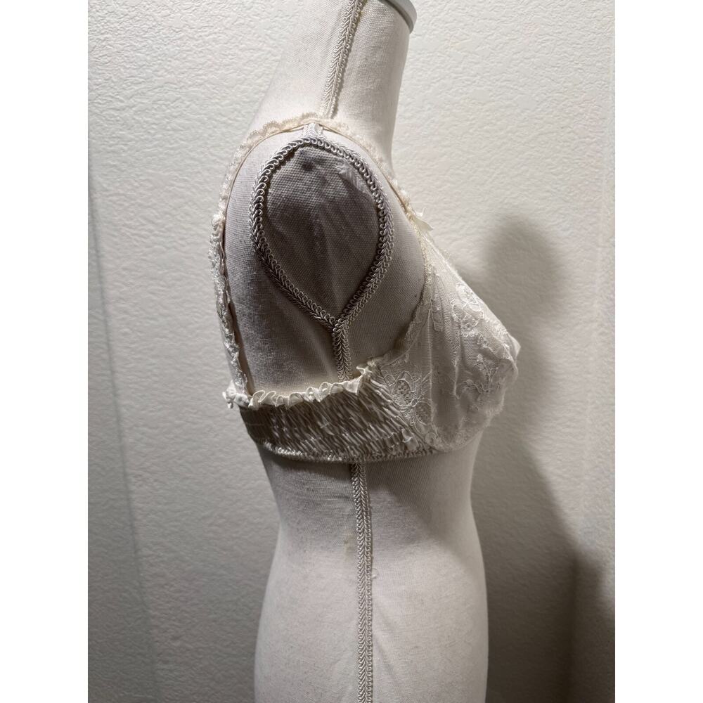Vintage 90s Victoria's Secret Second Skin High Cut Brief Panties L Bra 36C White - Picture 9 of 15